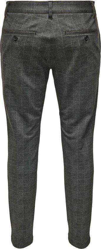 ONLY & SONS ONSMARK SLIM CHECK PANTS - Black - W36 X L34