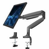 VIVO Premium aluminium in hoogte verstelbare enkele monitor scharnierende bureaumontagestandaard met pneumatische arm, past tot 32 inch scherm, STAND-V001Q