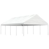 vidaXL Prieel met dak 8,92x5,88x3,75 m polyetheen Blanc