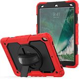 Case iPad Pro 10.5 2017/iPad Air 3 10.5 2019 hoes met 360 graden draaibare opvouwbare standaard, modieuze schokbestendige hoes met polsband en schouderriem, rood