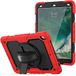 Case iPad Pro 10.5 2017/iPad Air 3 10.5 2019 hoes met 360 graden draaibare opvouwbare standaard, modieuze schokbestendige hoes met polsband en schouderriem, rood