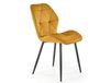Chaise contemporaine en velours de polyester jaune
