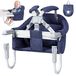 Elzusha - Chaise bébé portable avec ceinture de sécurité, bleu foncé
