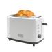 Black+Decker BXTO820E - Broodrooster 820 W. 2 brede gleuven 7 roosterniveaus Auto-centrerend systeem Functies: Stop, verwarmen en ontdooien. Lade om kruimels op te vangen. Antislipvoetjes. Wit