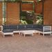 Maison Exclusive - Ensemble de jardin, 9 pièces, avec coussins, blanc, bois de pin massif