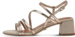 Tamaris Dames Sandaaltje 1-28211-42 900 metallic Leer/Synthetisch Blokhak 5-7 cm Maat 38 EU