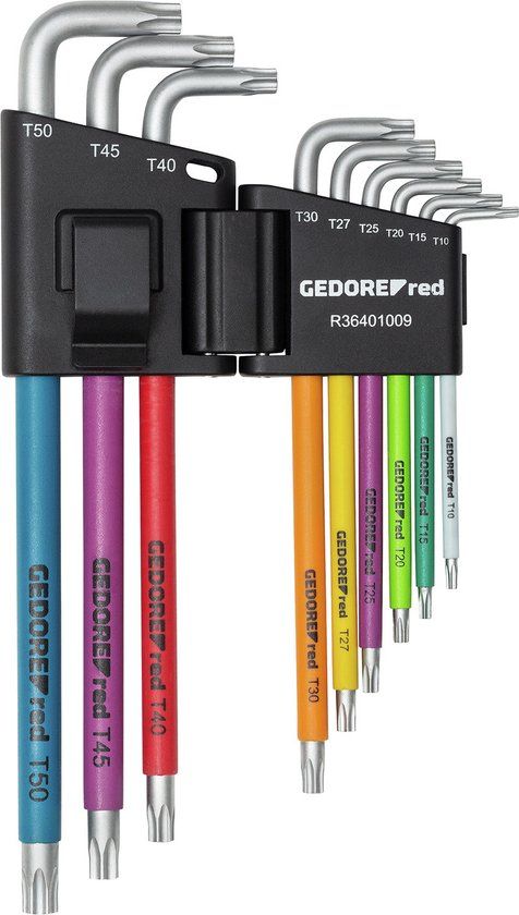 Gedore Red Torx Sleutelset (t10-50) Lang 9-delig - Chroom - Multicolor