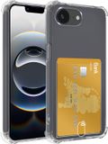 BTH Hoesje voor Apple iPhone 16e / 17e - Siliconen Back Cover met Pashouder - Transparant