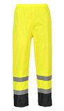 Portwest H444 Hi-Vis Klassieke Tweekleuren Regenbroek - Geel/Zwart - L