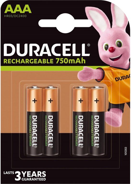 Duracell Recharge Plus AAA Batterijen - 750mAh - 4 stuks