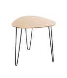 HAKU Bijzettafel eiken licht zwart MDF plaat metalen onderstel salontafel klein - Maat: B 48 cm x H 48 cm x D 48 cm, Stijl: Modern
