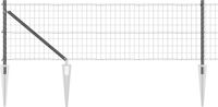 vidaXL Euro-hek met grondpennen 25 x 0,4 m PVC-Coated Staal Grijs