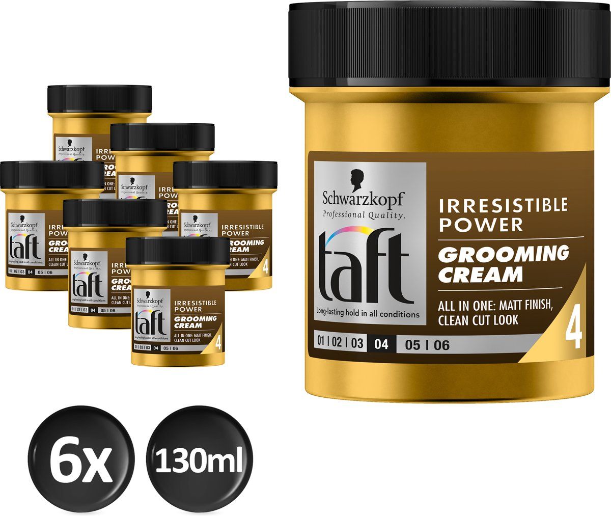 Taft Schwarzkopf Irresistible Grooming Creme 130 ml - 6 stuks - Voordeelverpakking