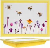 LC Laptray, Schootkussen, schoottafel, laptoptafel, dienblad met kussen Bijen - 43,5 x 32,5 x 6 cm
