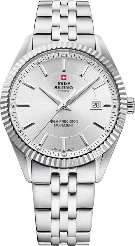 Swiss Military by Chrono SM34065.02 Unisex Polshorloge Analoog Quartz RVS Zilverkleurig