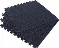 Gorilla Sports Vloermatten Rubber - Beschermingsmatten - 4 matten + 8 eindstukken - Puzzel mat - Wit