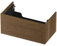 INK - Onderkast 1 Lade Push 2 Open Verticaal Gefreesd Bestaande Uit - 800x450x376 Mm - Massief Eiken Aqua