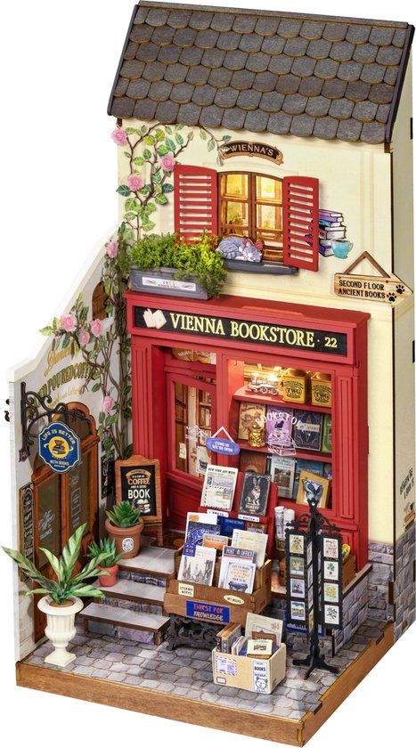Robotime Rolife DIY Miniature House Vienna Bookstore DG183