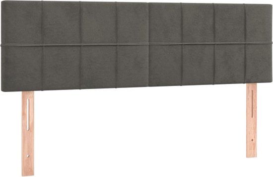 vidaXL Hoofdbord 144x5x78/88 cm fluweel donkergrijs
