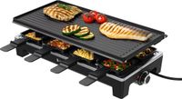 KitchenBrothers Gourmetstel - 1500W - Plaque gourmet 8 personnes - Sans BPA - Set avec poêlons et spatules - 46,5 x 23 cm - Noir
