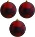Decoris Kerstbal - 3x - donkerrood - groot - 14 cm - kunststof - glans