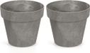 Merkloos Prosperplast Bloempot/plantenpot - 8x - betonlook - grijs - kunststof - Dia 17 cm - buiten/binnen