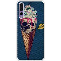 Icecat Bedrukt siliconen hoesje compatibel met P20 Pro Ice cream skull blue