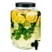 Merkloos / Sans marque Drank/water/sap dispenser Beverages - 8 Liter - bewerkt deco glas - tapkraan/deksel - zwart