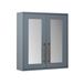 Hudson Reed Warwick Meuble avec miroir rétro - Gris clair - 60 cm x 65 cm - Poignées barre en T rétro cuivre satiné