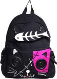 Banned Rugtas Kitty Speaker Zwart/Roze