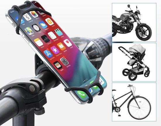 Opline Telefoonhouder Fiets B2 - Schokbestendig - Motorola Moto E6 Play / E6i / E6 plus - Zwart