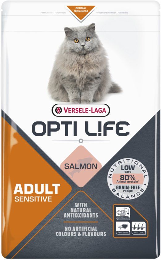 Opti Life Cat Sensitive Zalm - Kattenvoer - 7.5 kg