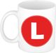 Bellatio Decorations Koffie mok met de letter L - beker - rood - 300 ml