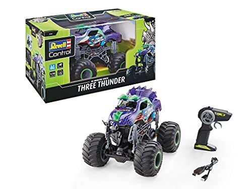 Revell Control 24556 RC Dino Monster Truck Three Thunder afstandsbediening auto, blauw/groen