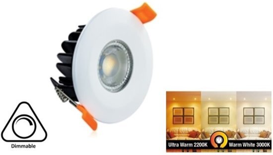 Integral Inbouw LED Spot 6w 450 Lumen 3000K-2200K IP65 Dimbaar Wit armatuur Gatmaat 70mm