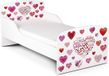 OEM Wan GmbH Kinderbed met Matras - Peuterbed Houten Bed - Veilig Slapen - UV-Druk Harten - 140x70 cm - Wit
