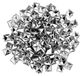 100 rivets carrés argentés, forme pyramide, en alliage de zinc