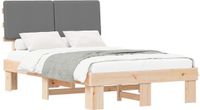 vidaXL Bedframe met gestoffeerd hoofdeinde, lichtgrijs, 120 x 200 cm