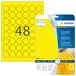 HERMA 8034 weerbest folielabels A4 (Ø 30 mm, 25 velles, polyesterfolie, mat, rond) zelfklevend, bedrukbaar, extreme sterk klevende etiketten, 1.200 outdoor signaleringsetiketten voor printer, geel