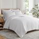 Ensemble de courtepointe à broder, 100% coton, blanc