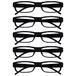 Leesbril The Reading Glasses Company ACE Leesbril, 5 stuks, smal montuur, veerscharnieren, zwart, uniseks model, mannen en vrouwen, RRRRR32-1 - +2.00