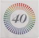 Merkloos Servetten - 20x - Leeftijd 40 jaar - 33 x 33 cm - verjaardag - Papieren feest wegwerp tafeldecoraties