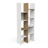 Opbergkast Hamilton Eiken & Mat Wit Opbergkast met 8 planken, Industriële Stijl & Ladderdesign, 75 x 183 x 32 cm