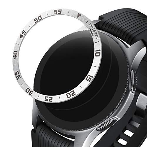 kwmobile Beschermring compatibel met Samsung Galaxy Watch (46 mm) / Galaxy Gear S3 Frontier & Classic Fitnesstracker - Bezel Ring Lunette in zilver zwart
