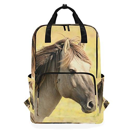 MONTOJ Travel Rugzak Grijs Paard Draai Ronde School Rugzak