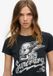 Superdry T-shirt avec imprimé affiche orné et coupe ajustée - Femme - Noir - Taille L