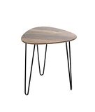 HAKU Bijzettafel eiken zwart MDF metaal salontafel klein - Maat: B 40 cm x H 43 cm x D 40 cm, Stijl: Modern