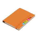 Merkloos Schoolschrift / notitieboekje - A6 formaat - 70 gelinieerde pagina's - oranje - met balpen