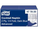 Tork Cocktailservet Donkerblauw, 1/4 vouwen, 2 -laags, 200 servetten, 11.9cm x 11.9cm, 477825