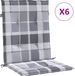 vidaXL Tuinstoelkussens 6 stuks Oxford stof grijs ruitpatroon